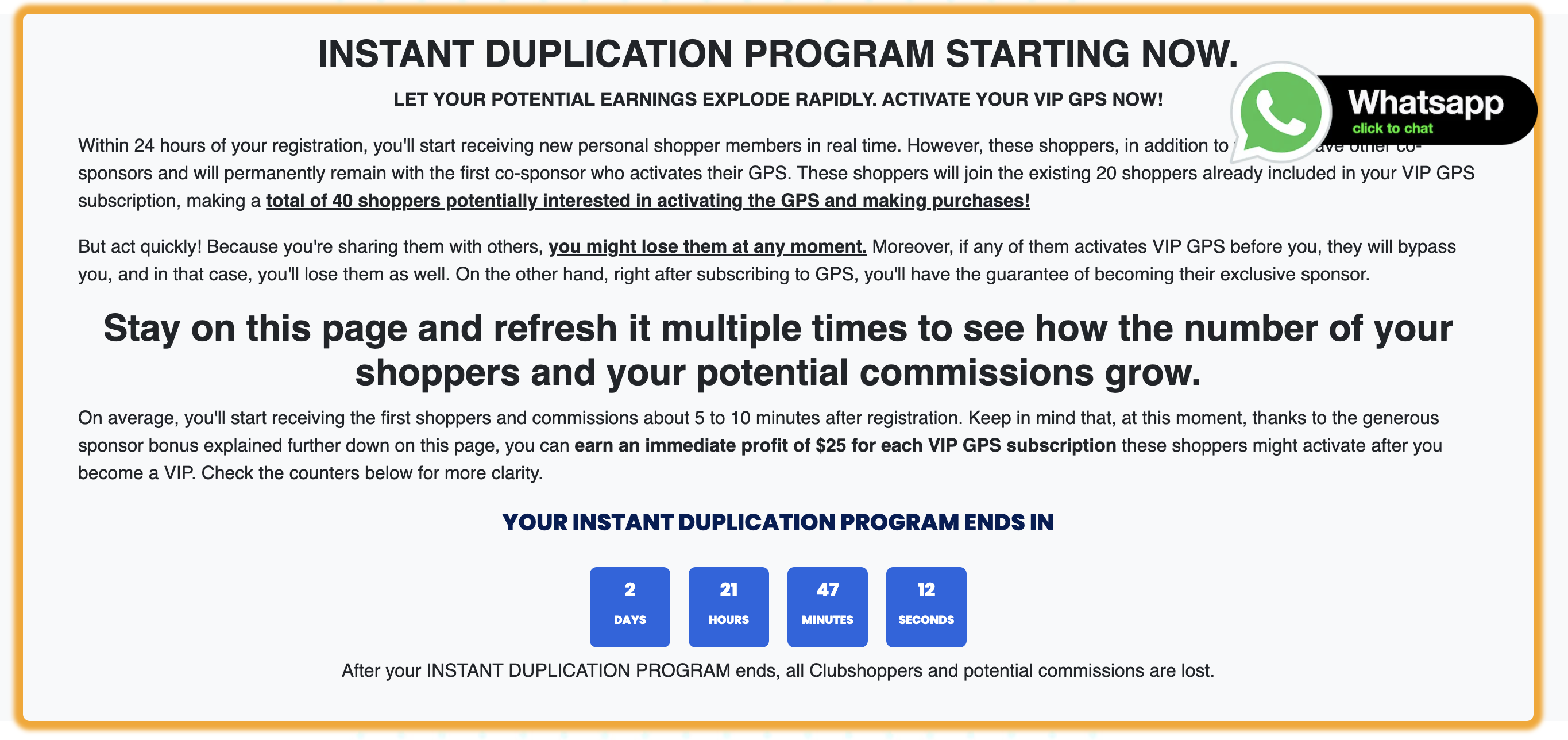 VIP Instant Duplication Program Example